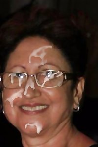 jizz ON THIS grannie FACE , coat HER